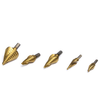 TIN Coated 13mm HSS Drill Bit Spiral Fluted Step For Wood Drilling